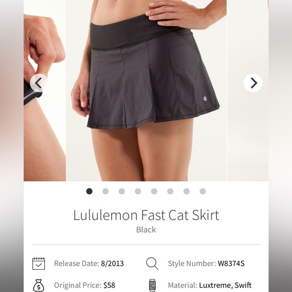 Lululemon Fast Cat Skort in Black Size 10 - Picture 1 of 8